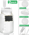 2 Pack 1 Gallon Fermentation Jars With 3 Airlocks And 2 Screw Lids Heavy Duty Airtight Wide Mouth Glass Jars With Scale Marks