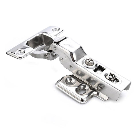 Hydraulic Soft Close Cabinet Door Hinges, 4 Piece Set, stainless steel side view showing rust resistant hardware and quiet dampers.