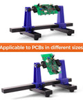 Adjustable PCB Holder Clamp With 360 Degree Rotation For Soldering And Desoldering, Durable Metal Base, Anti Slip Feet, Secure Circuit Board Stand For Rework And Repair holding PCB