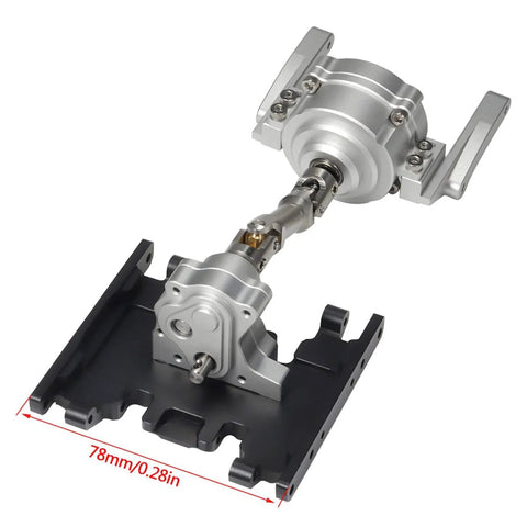 Planetary Gearbox Transfer Case With Short Drive Shaft Skid Plate And Front Motor Mount For One Tenth Scale RC Crawler Chassis Upgrade Kit