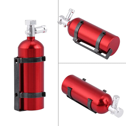 Mini Metal Fire Extinguisher For RC Crawlers Red 2 05 Inch Heavy Duty Solid Scale Detail with mounting brackets for RC rigs