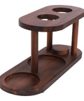 Solid Wood Pour Over Coffee Station With A Hella Sturdy Elevated Dripper Stand and Smooth Polished Edges for Top Shelf Brews with holder.