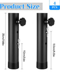 Heavy Duty Steel Table Risers Four Pack With Dual Height Adjustable Leg Extenders For Ergonomic Desk Setup That Slashes Back Strain And Makes Your Home Office Vibes Hit Different Every Day, showing adjustable steel risers with height markings.