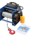 Top Tier Micro Electric Hoist Winch With Powerful 110V Motor For Garage And Factory Heavy Lifting Tasks That Handle The Toughest Jobs Around Town With Ease, showing winch with cable and remote.