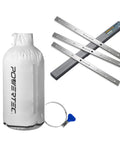 Top Tier 13 Inch Planer Blades 3 Pack HSS Steel With Razor Sharp Dual Edges Sweet Swap For Dewalt Dw735 Dw735x Dw7352 Units Comes With 30 Micron Dust Catcher And 4 Inch Hose Clamp Nail Every Cut Today, showing three HSS steel blades and dust bag.