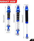 Aluminum Shock Absorbers With Spare Springs Front And Rear, 6-Piece Upgrade Kit For Losi 1/10 Baja Rey Hammer Rey U4 RC Off-Road Truck, CNC Machined 6061-T6 Aluminum, Dark Blue dimensions and details