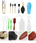 Do It All Succulent Planting Tool Set With Watering Pot And Riser, 14-Piece Garden Kit For Indoor Outdoor Plant Care, Transplanting, Weeding, Pruning, Soil Loosening And More. 14-piece succulent tool set with watering bottle, riser, tweezers, brushes, and mini hand tools