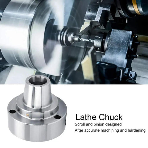 Ycauty 5 In Precision Lathe Collet Chuck With 0.0006 TIR Runout Accuracy shown in use during machining operations.