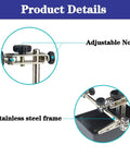 Close-up of adjustable node and stainless steel frame of 2.5X 7.5X 10X LED Light Helping Hands Magnifier Soldering Station.