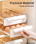Double Layer Egg Holder For Refrigerator Large Capacity Egg Storage Container With Clear See Through Plastic Holds 32 Jumbo Eggs
