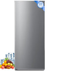 No Sweat 21 Cubic Foot Upright Convertible Freezer And Refrigerator With Built Tough Stainless Steel Exterior and ice cubes.