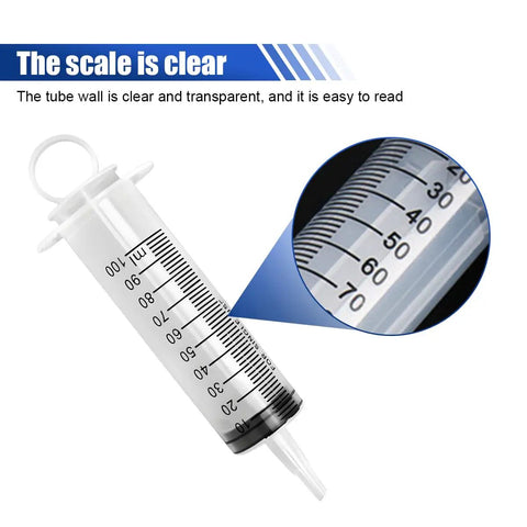 Universal Brake Bleeder Kit With 100Ml Syringe And 50Cm Hose for hydraulic fluid, clear tube, easy-to-read scale.