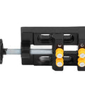 Rugged Drill Press Clamp For Woodworking, aluminum alloy bench vise with 55mm clamp range, featuring easy turn knob.