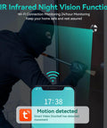Smart Video Doorbell With 4.3 Inch Color Monitor And 1080p HD Wireless Camera displaying motion detection alert with night vision.