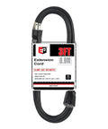 Three Foot Built Tough Extension Cord 12/3 SJTW Black With Grounded 3 Prong Plug Indoor Outdoor Use 15A 125V 1875W