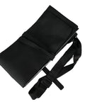 Two Tone Black And White Cloth Sword Bag With Adjustable Shoulder Harness, folded design showing black exterior and strap