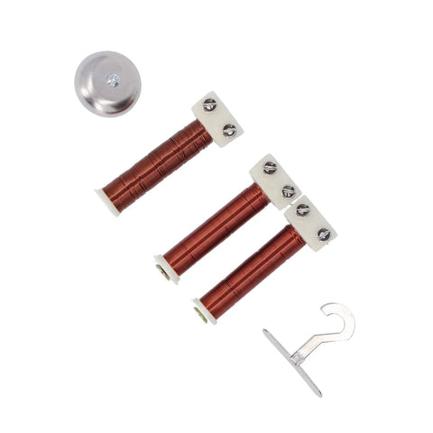 Hands On Electromagnet Experiment Kit With Helical Coil Current Tester Electric Hook Set components displayed