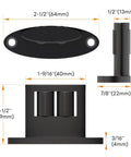 Detailed view of Set Of Four Sliding Barn Door Bottom Floor Guides With Double Sided Roller Design dimensions and specifications.