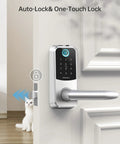 Smart Door Lock No Fuss With Keypad And Fingerprint Biometric Bluetooth Digital Entry For Home Or Apartment on door