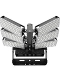 Built Tough Led Outdoor Floodlight Workhorse For Job Site Construction And Yard Work Lighting 1500W Weather Resistant Search Lamp with six light panels.