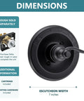 Pressure Balancing Valve Trim Replacement For D14 Series Matte Black with lever handle, 7-inch escutcheon