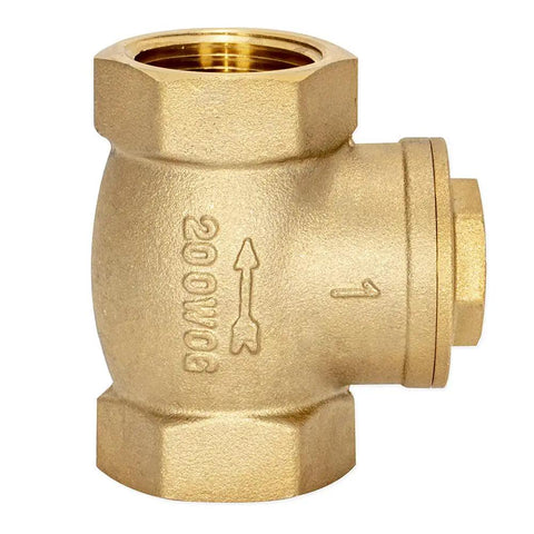 Brass Swing Check Valve 1 Inch IPS Backflow Preventer for Home Plumbing Systems Durable Water Line Fitting Keeps Contaminants Out