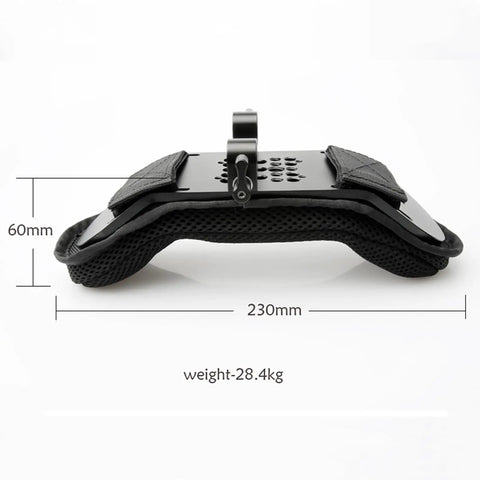 Side view of Steady Shoulder Mount And Pad For DSLR Camcorders And DV Cameras With 15mm Rail System Ergonomic Shoulder Rig