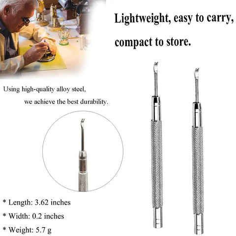 Lightweight precision tool for watch repair, durable alloy steel, ideal for safe hand setting in 6 In 1 Watch Hands Repair Kit.