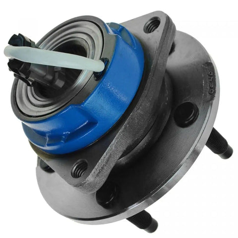 Close-up of high quality bolt-in wheel hub and bearing for cars, part of 4 Piece Wheel Hub And Bearing Assembly Set For Front And Rear Sides Right Passenger Left Driver BHA53660.