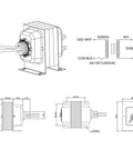 Technical diagram of Doorbell Transformer 24V 40VA For Ring Doorbell, UL Listed Wired Kit, showing dimensions and wiring details.