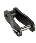 4 Pack C2050 Conveyor Roller Chain Offset Link Set, Heavy Duty And Wear Resistant, 1.25 Inch Pitch, Premium Carbon Steel For Durable C2050 Chain Links, Easy Replacement For Beefed Up Industrial Conveyors, close-up of single link in steel