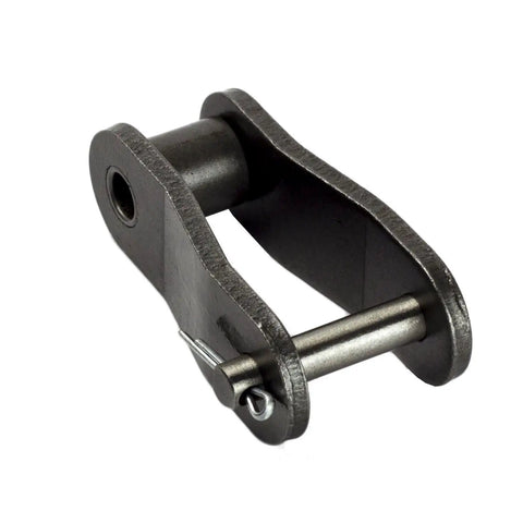 4 Pack C2050 Conveyor Roller Chain Offset Link Set, Heavy Duty And Wear Resistant, 1.25 Inch Pitch, Premium Carbon Steel For Durable C2050 Chain Links, Easy Replacement For Beefed Up Industrial Conveyors, close-up of single link in steel
