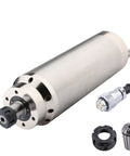 Beefed Up Pro Grade 4KW Water Cooled CNC Spindle Motor 110mm Diameter 270mm Shaft 380V 8A with ER25 Collet Nut and 4 Hole Aerial Plug