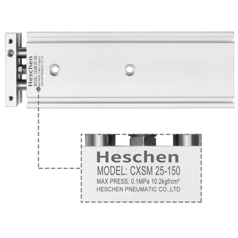 Dual Rod Pneumatic Cylinder 25mm Bore 150mm Stroke Guided Actuator With Magnet PT One Eighth Port