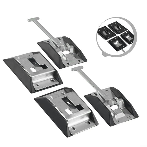 Heavy Duty Caravan Door Retaining Latch with Stainless Steel Spring Hook and Catch Plate in black finish