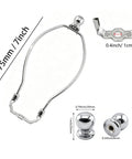 Dead Simple Installation Heavy Duty Silver 7 Inch Lamp Shade Harp Holder Saddle Bracket With Ball Finial for Table And Floor Lamps, measurements shown.