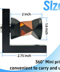 360 Degree Mini Copper Coated Survey Prism With L Bar Bracket Mount For Total Station, Quarter Inch Thread Compatible, Includes Both Male And Female Quarter Inch Threads, Easy Install With Strong Reinforced Mounting Bracket For Stable Readings. shown with 2.75 inch bracket