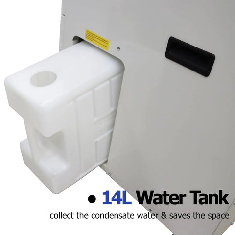 Top Shelf Portable Air Conditioner With 18700 Btu H Commercial Spot Cooler And 14L Water Tank showing the 14L water tank for condensate collection