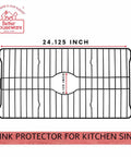 Heavy Duty Kitchen Sink Protector Grid Mat In Black, 24.125x12.75 inches, rust resistant, raised drainage design