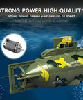 Remote Control Submarine For Pool And Water Play Dope Underwater RC Boat For Aquarium Fun One Key Dive With Water Safety Sensor shown in camo design