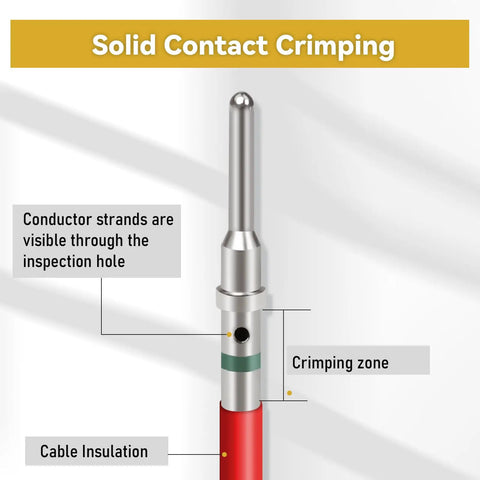 DT Series Connector Terminal Kit 200 Pcs Crimp Pins And Sockets Barrel Style for solid contact crimping demonstration