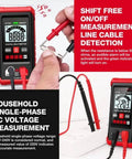 Smart Auto Ranging Digital Multimeter TM 510 4000 Counts with display and probes for voltage measurement.