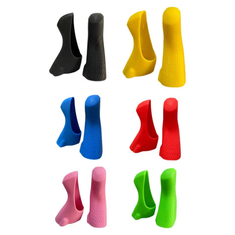 Colorful silicone brake lever hoods for road shifters, including ST R2000 R3000 R3030, set of 1 pair black with vibration dampening.