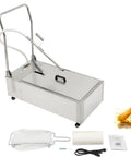 Top Notch 55 Gallon Oil Filter Machine 14.5 Gal Capacity With Pump And Hose for kitchen oil filtration, stainless steel, includes hose.