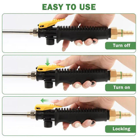 28 Inch Sprayer Wand With Universal Hose Fittings Brass Barbs For One Quarter Inch And Three Eighths Inch Hoses showing shut off valve