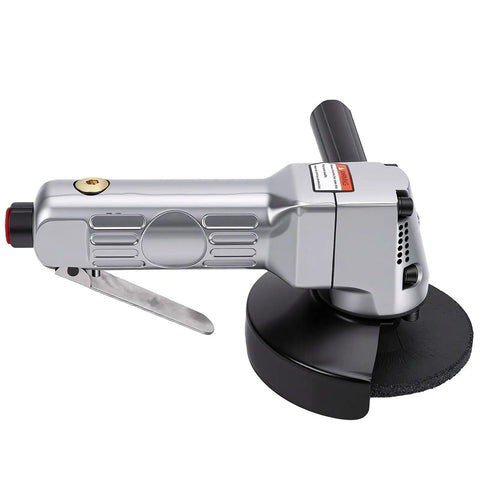 Heavy Duty Pneumatic Angle Grinder With Kickin Power And An Ergonomic Design For Swift Metal Cutting And Steady Performance On Demanding Job Sites Daily with a 4-inch disc.