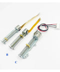 Compact Micro Linear Stepper Motor With Integrated Lead Screw DC 5V 2 Phase 4 Wire All Metal Build three models shown from different angles.