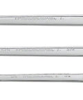 QuadBox 3 Piece 12 Point Reversible Ratcheting Wrench Set SAE Built From Industrial Steel With High Polish Nickel Chrome Finish