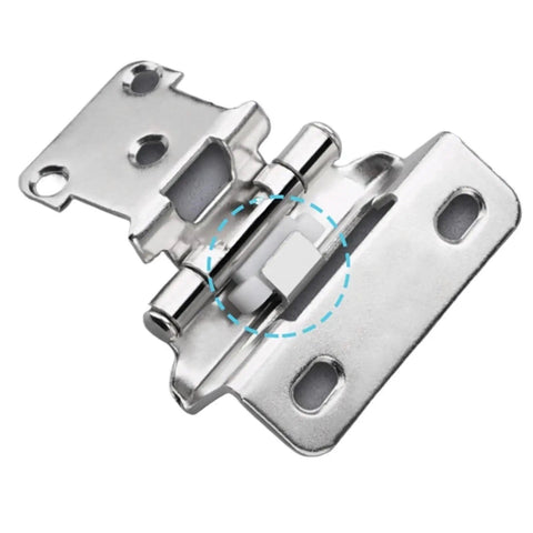 Soft Close Overlay Flush Hinge from Self Closing Cabinet Hinge Set, 2 Pack, for Kitchen Cabinets and Vanities, Heavy Duty Aluminum
