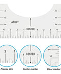 DIY T Shirt Alignment Tool Kit With Heat Resistant Tape And PTFE Teflon Transfer Sheets ruler close-up with center markings